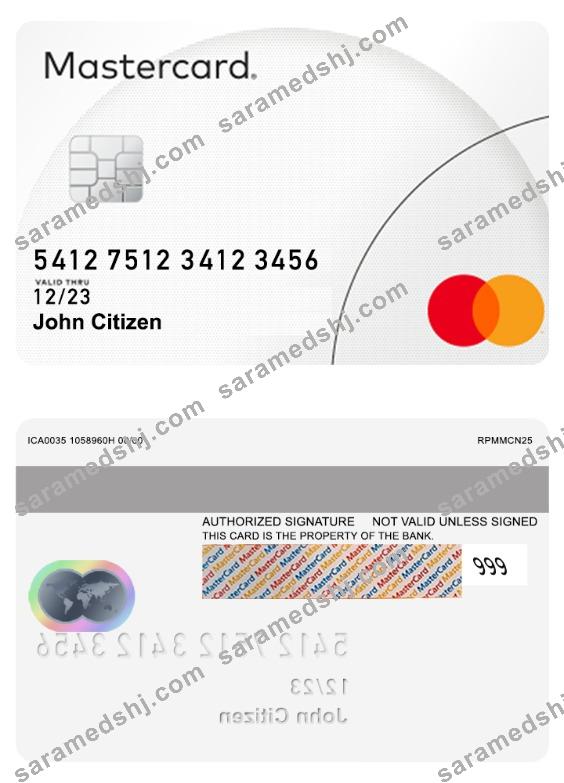 Mastercard sample psd classic design